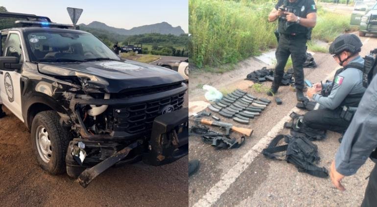 Atacan a Protección Federal en Culiacán: Cuatro detenidos y arsenal asegurado en enfrentamiento armado